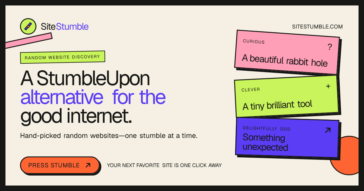 I made a Stumbleupon alternative that updates daily with new sites logo